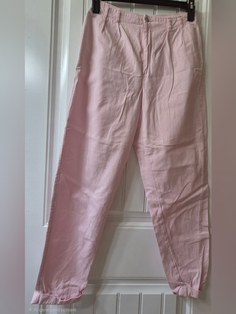 Womens Vintage Helium 1980s Pink Cotton High-waisted Tapered Pant